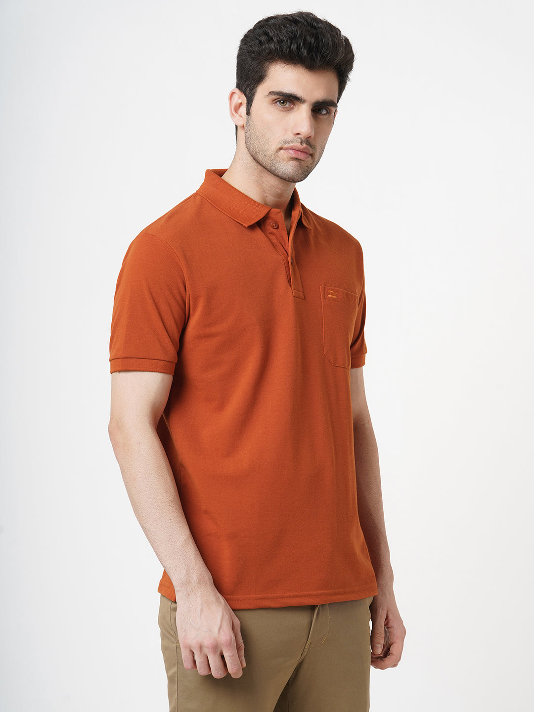 STITCH HUB Matty Polo for Men, Rust Cotton Rich Blend – Stylish, Breathable, Durable Casual Wear