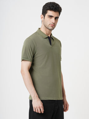 STITCH HUB Men's Polo Tshirt Olive Cotton Rich Blend, Breathable & Stylish, Perfect for Casual & Semi-Formal Occasions