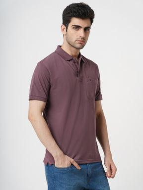 STITCH HUB Men's Matty Polo Tshirt – Mauve Cotton Rich Blend, Breathable & Stylish, Perfect for Casual & Outdoor Wear