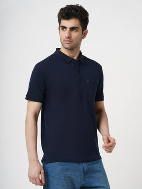 STITCH HUB Men's Matty Polo Tshirt – Navy, Cotton Rich Blend, Breathable & Stylish for Casual & Formal Wear