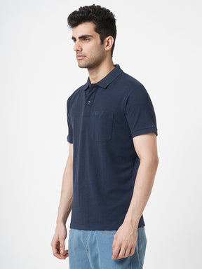 STITCH HUB Men's Matty Polo Navy Tshirt – Cotton Rich Blend, Stylish & Comfortable, Perfect for Casual & Formal Wear