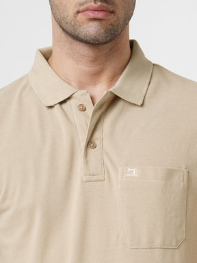 STITCH HUB Men's Matty Polo Tshirt – Beige, Cotton Rich Blend, Breathable, Stylish Casual & Formal Wear