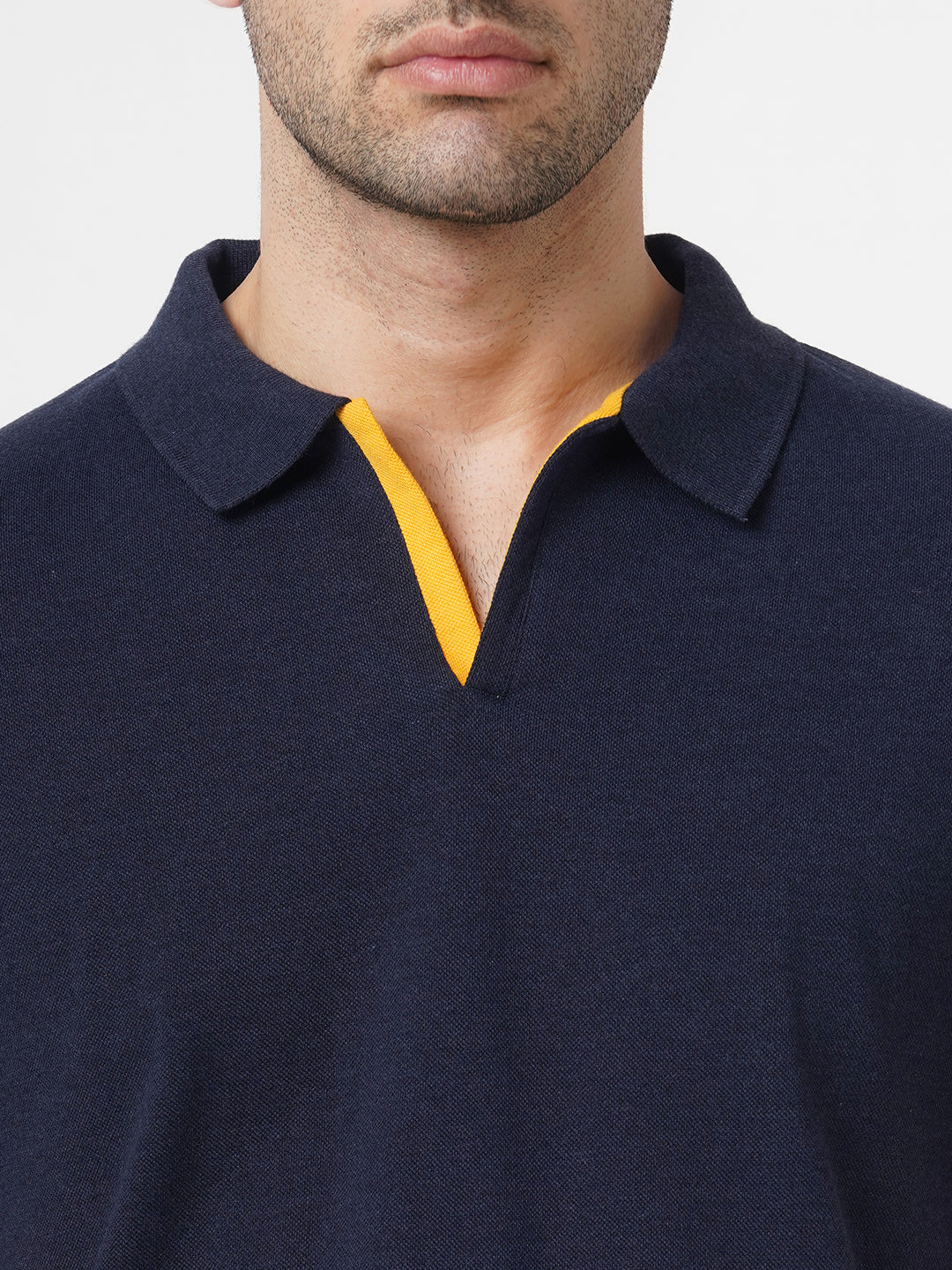 STITCH HUB Men's Johnny Polo Tshirt Navy Cotton Rich Blend, Classic Fit, Breathable & Stylish for Casual & Formal Wear