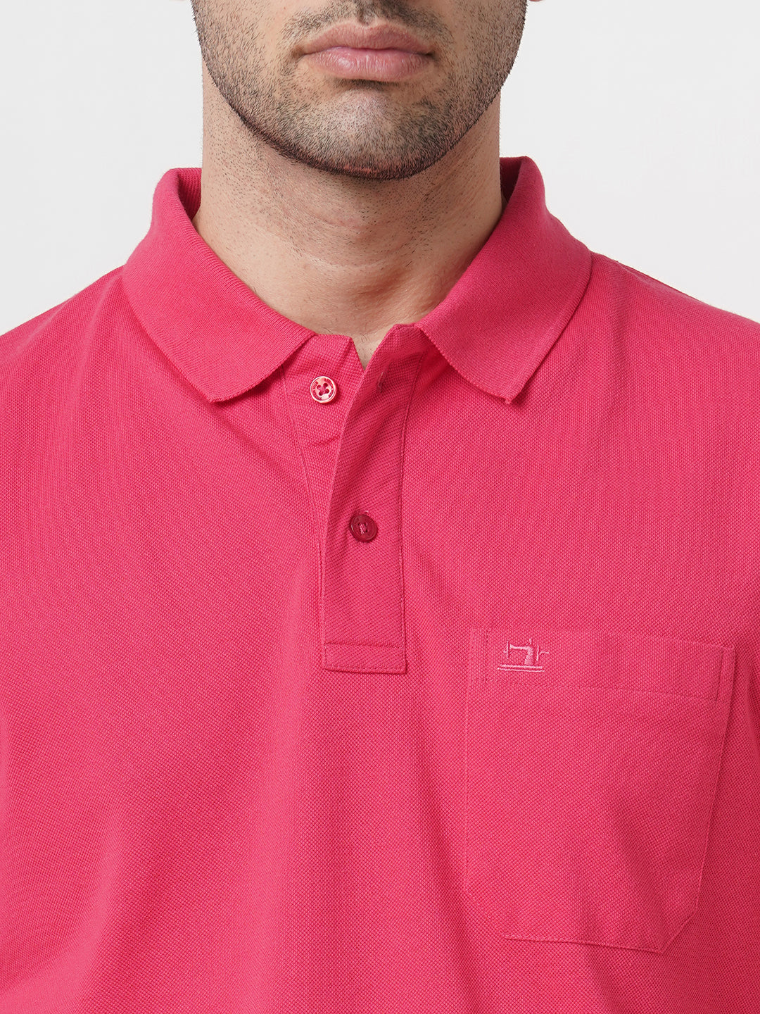 STITCH HUB Men's Matty Polo Tshirt Cotton Rich Blend – Pink Regular Fit, Breathable & Stylish for Casual & Outdoor Wear
