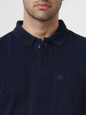 STITCH HUB Men's Matty Polo Tshirt – Navy, Cotton Rich Blend, Breathable & Stylish for Casual & Formal Wear