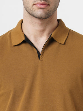 STITCH HUB Men's Polo Tshirt Cotton Rich Blend Comfortable, Stylish, and Breathable Copper Polo for Formal & Casual Wear