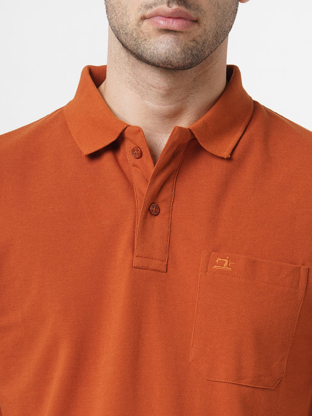 STITCH HUB Matty Polo for Men, Rust Cotton Rich Blend – Stylish, Breathable, Durable Casual Wear