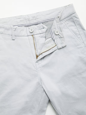 Stitch Hub Grey Cotton Chinos For Men- Regular Fit With Solid Pattern