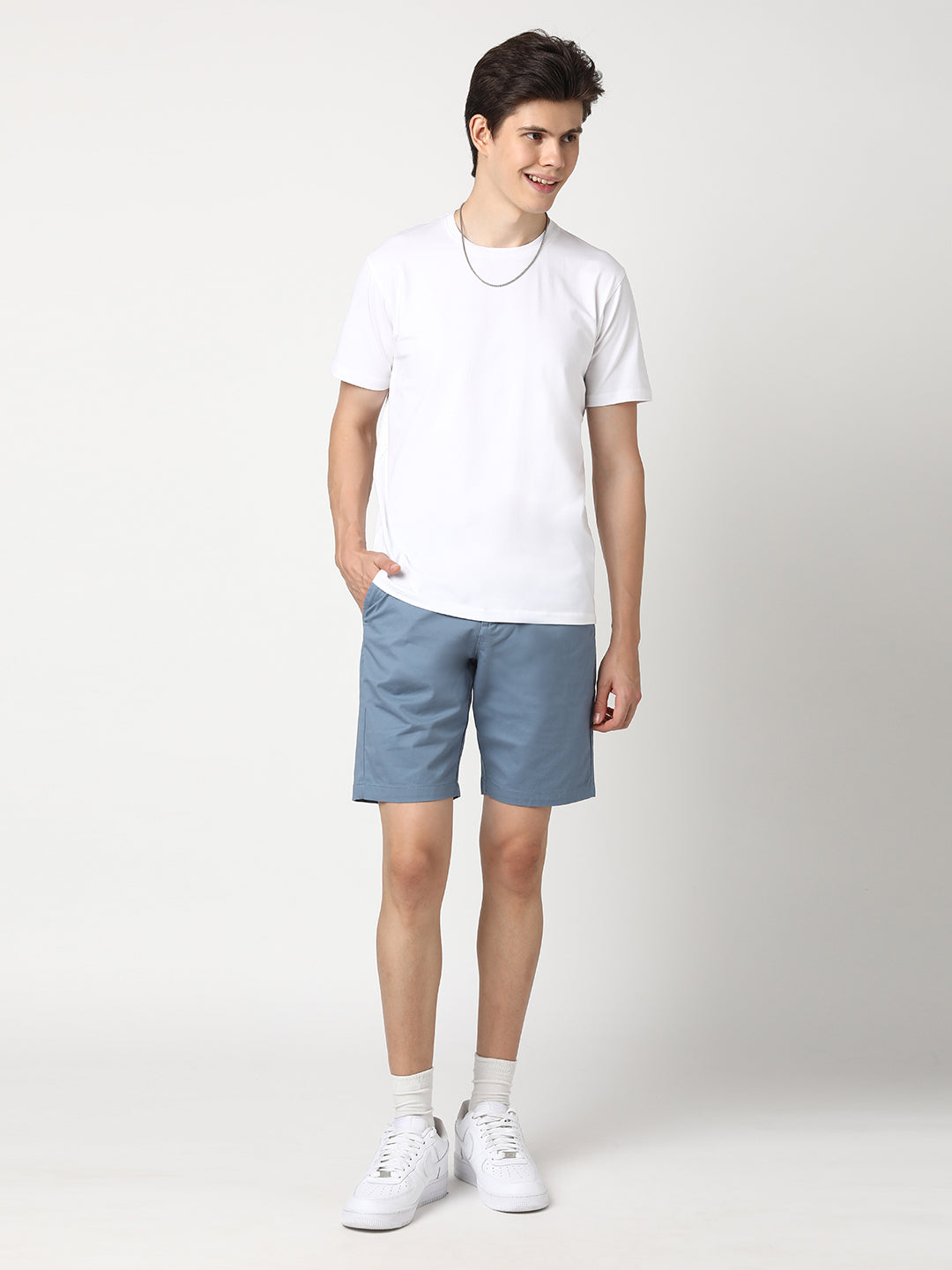 Stitch Hub Men's White T-Shirt - Cotton Lycra Regular Fit, Stretchable, Casual & Formal Wear, Premium Quality Solid Round Neck Tee