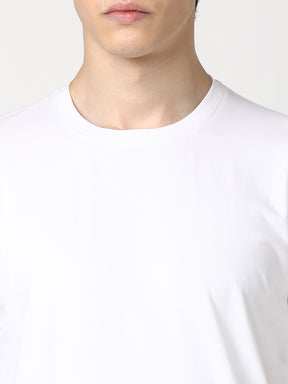 Stitch Hub Men's White T-Shirt - Cotton Lycra Regular Fit, Stretchable, Casual & Formal Wear, Premium Quality Solid Round Neck Tee