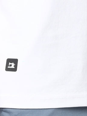 Stitch Hub Men's White T-Shirt - Cotton Lycra Regular Fit, Stretchable, Casual & Formal Wear, Premium Quality Solid Round Neck Tee
