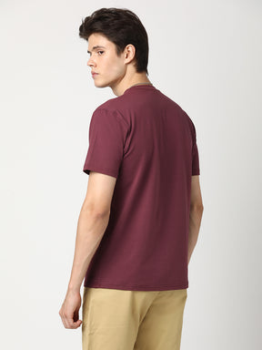 Stitch Hub Men's T-Shirt Cotton Lycra Solid Regular Fit – Stretchable, Breathable, Pink Round Neck for Casual & Formal Wear