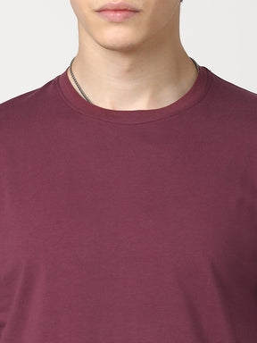 Stitch Hub Men's T-Shirt Cotton Lycra Solid Regular Fit – Stretchable, Breathable, Pink Round Neck for Casual & Formal Wear