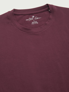 Stitch Hub Men's T-Shirt Cotton Lycra Solid Regular Fit – Stretchable, Breathable, Pink Round Neck for Casual & Formal Wear