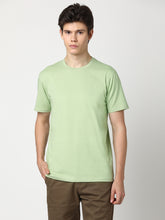 Stitch Hub Men's T-Shirt Cotton Lycra Solid Pista Round Neck – Regular Fit, Breathable, Sweat-Resistant, Perfect for Casual & Outdoor Wear