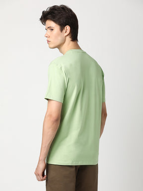 Stitch Hub Men's T-Shirt Cotton Lycra Solid Pista Round Neck – Regular Fit, Breathable, Sweat-Resistant, Perfect for Casual & Outdoor Wear