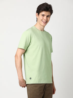 Stitch Hub Men's T-Shirt Cotton Lycra Solid Pista Round Neck – Regular Fit, Breathable, Sweat-Resistant, Perfect for Casual & Outdoor Wear