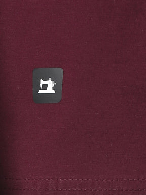 Stitch Hub Men's T-Shirt Cotton Lycra Solid Wine Tee – Regular Fit, Stretchable, Round Neck, Stylish  & Casual Wear