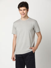 Stitch Hub Men's Light Grey T-Shirt - Cotton Lycra Regular Fit, Breathable & Stretchable, Ideal for Casual & Formal Wear