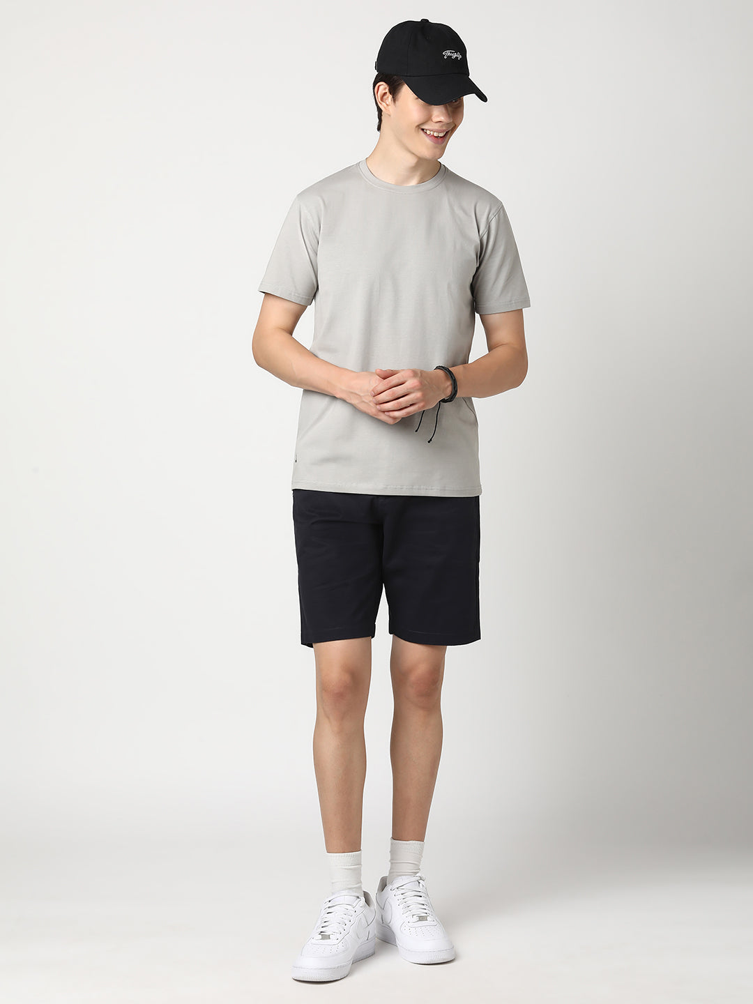 Stitch Hub Men's Light Grey T-Shirt - Cotton Lycra Regular Fit, Breathable & Stretchable, Ideal for Casual & Formal Wear