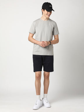 Stitch Hub Men's Light Grey T-Shirt - Cotton Lycra Regular Fit, Breathable & Stretchable, Ideal for Casual & Formal Wear