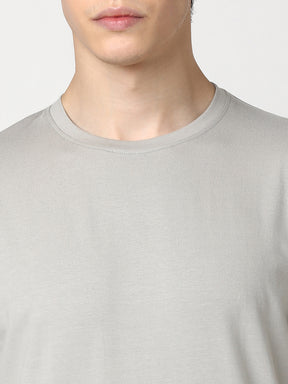 Stitch Hub Men's Light Grey T-Shirt - Cotton Lycra Regular Fit, Breathable & Stretchable, Ideal for Casual & Formal Wear