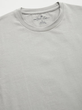 Stitch Hub Men's Light Grey T-Shirt - Cotton Lycra Regular Fit, Breathable & Stretchable, Ideal for Casual & Formal Wear