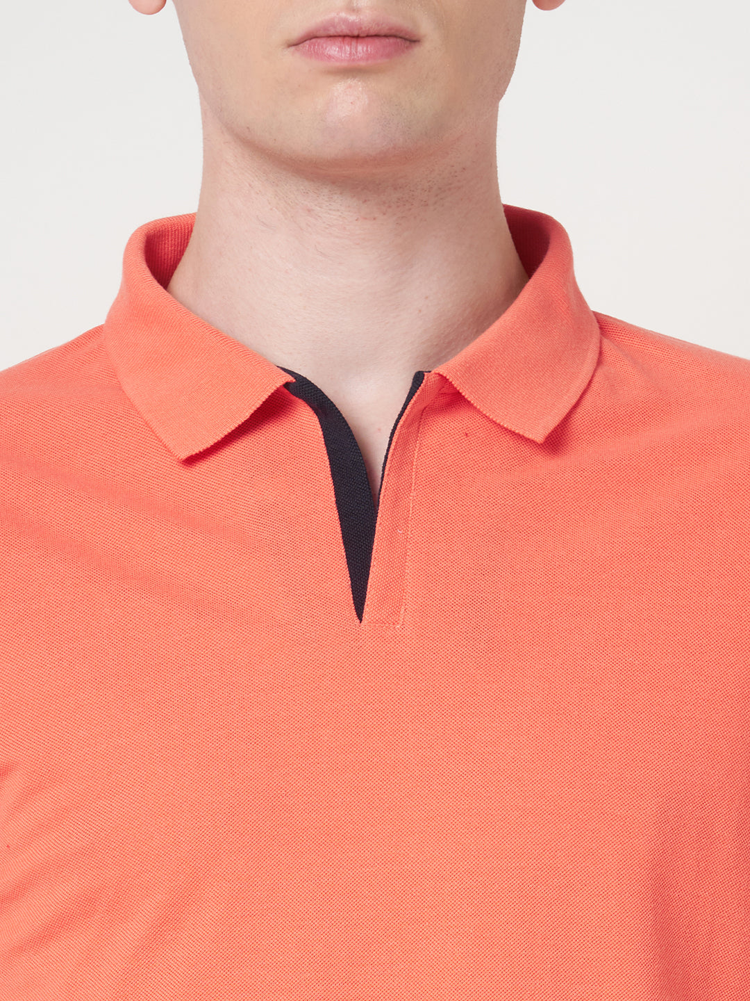 STITCH HUB Men's Johnny Polo Cotton Rich Blend Tshirt Regular Fit, Breathable, Versatile Orange for Casual & Formal Wear