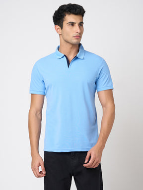 STITCH HUB Men's Johnny Polo Tshirt Sky Comfortable Cotton Rich Blend, Stylish & Versatile for Casual & Formal Wear