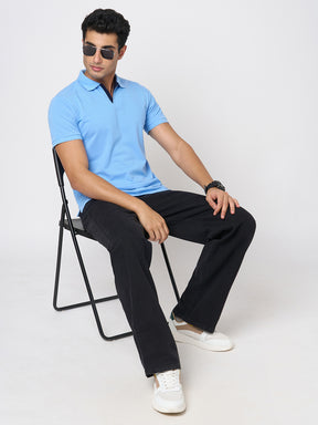 STITCH HUB Men's Johnny Polo Tshirt Sky Comfortable Cotton Rich Blend, Stylish & Versatile for Casual & Formal Wear
