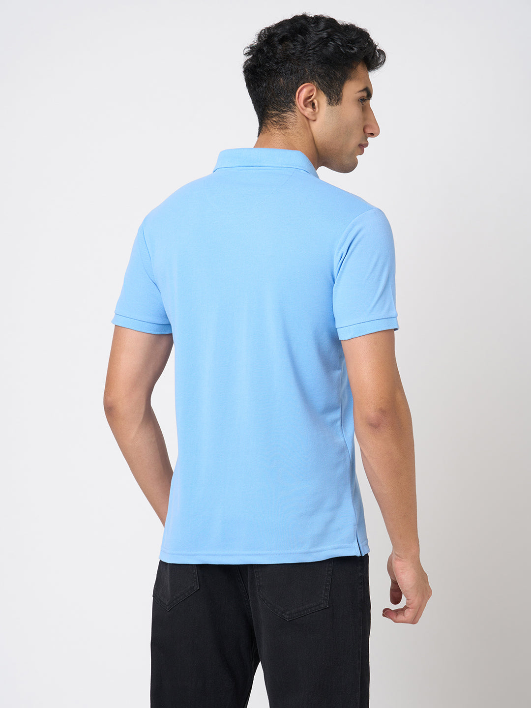 STITCH HUB Men's Johnny Polo Tshirt Sky Comfortable Cotton Rich Blend, Stylish & Versatile for Casual & Formal Wear
