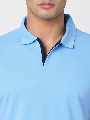 STITCH HUB Men's Johnny Polo Tshirt Sky Comfortable Cotton Rich Blend, Stylish & Versatile for Casual & Formal Wear