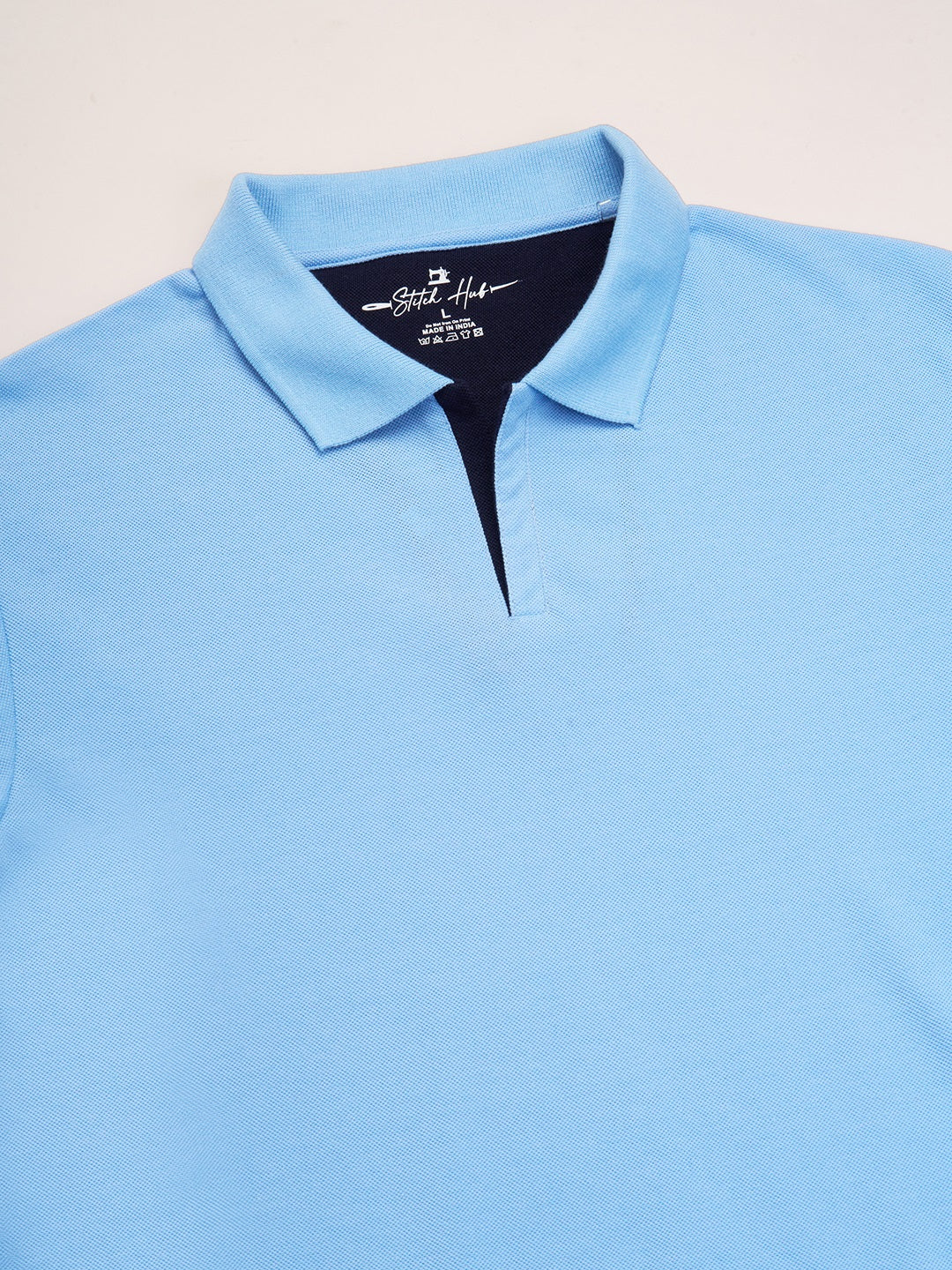 STITCH HUB Men's Johnny Polo Tshirt Sky Comfortable Cotton Rich Blend, Stylish & Versatile for Casual & Formal Wear