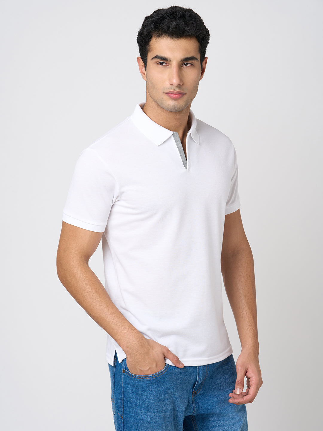 STITCH HUB Men's Polo Tshirt Cotton Rich Blend, Classic Fit, Breathable & Stylish White Polo for Casual & Smart Wear