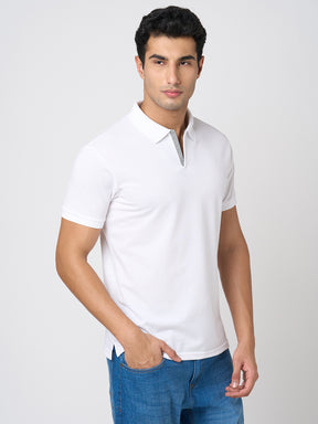 STITCH HUB Men's Polo Tshirt Cotton Rich Blend, Classic Fit, Breathable & Stylish White Polo for Casual & Smart Wear