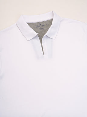 STITCH HUB Men's Polo Tshirt Cotton Rich Blend, Classic Fit, Breathable & Stylish White Polo for Casual & Smart Wear