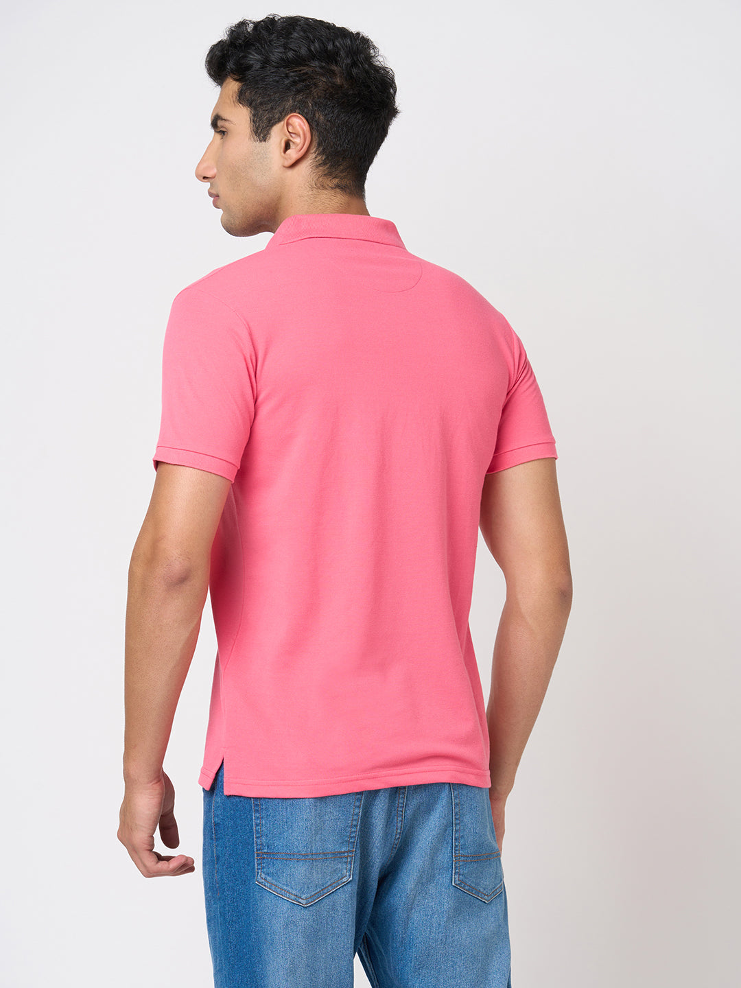 STITCH HUB Johnny Polo Men's Tshirt - Rose Cotton Rich Blend, Regular Fit, Stylish & Comfortable for Formal & Casual Wear