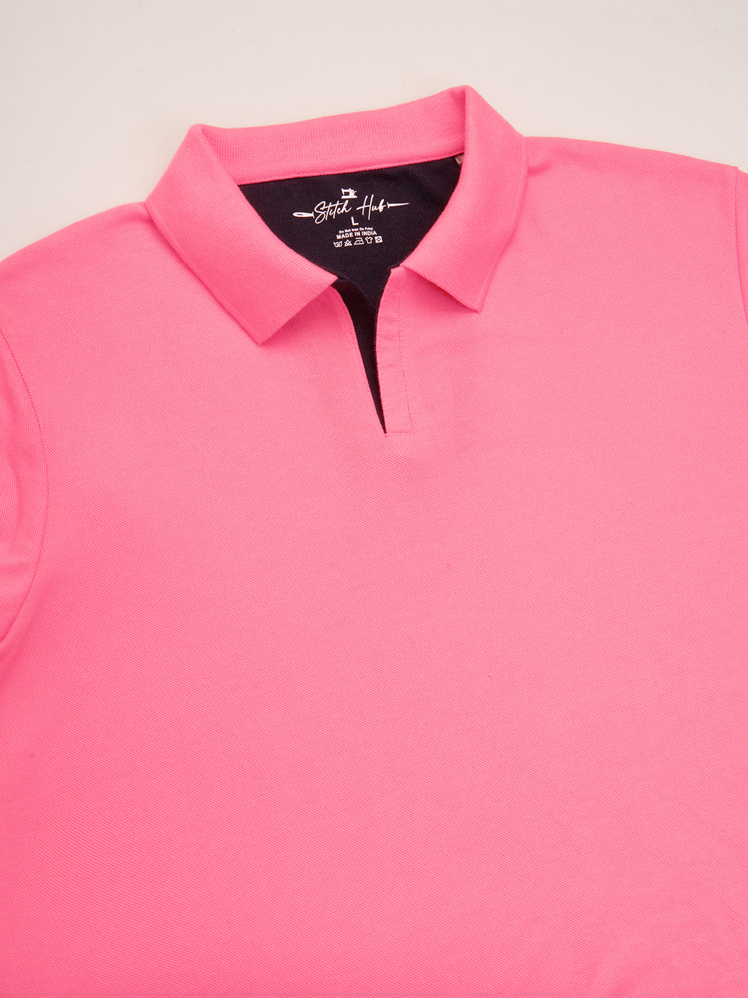 STITCH HUB Johnny Polo Men's Tshirt - Rose Cotton Rich Blend, Regular Fit, Stylish & Comfortable for Formal & Casual Wear
