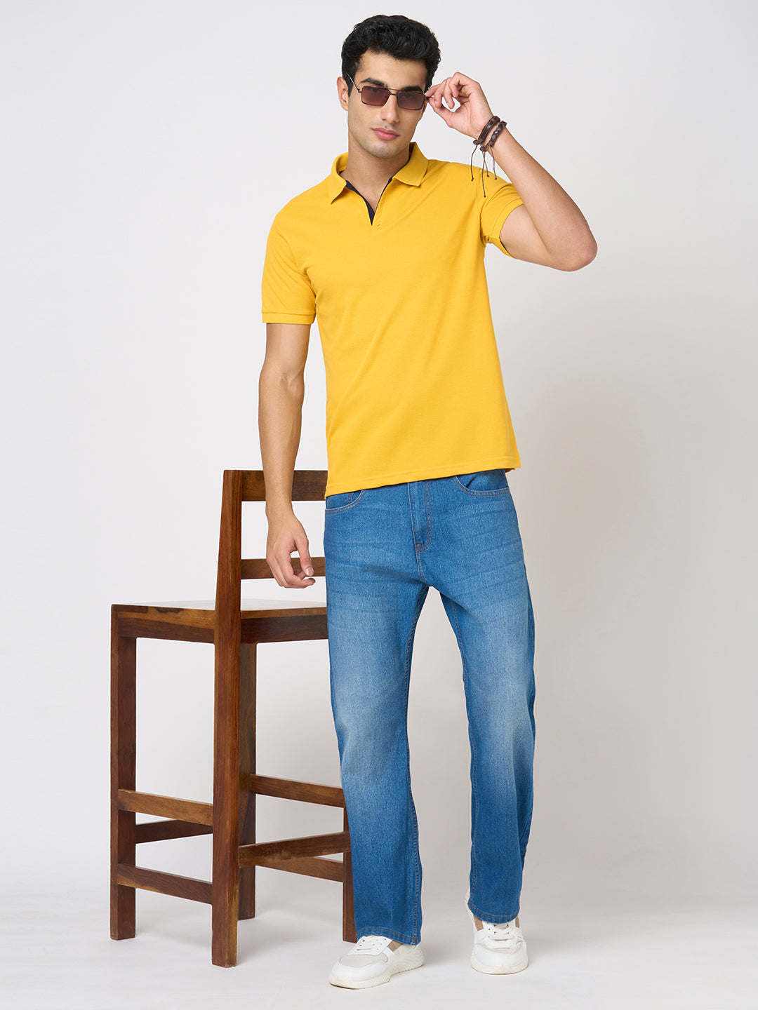 STITCH HUB Men's Polo Tshirt - Mustard Cotton Rich Blend, Regular Fit, Stylish & Versatile for Formal & Casual Wear