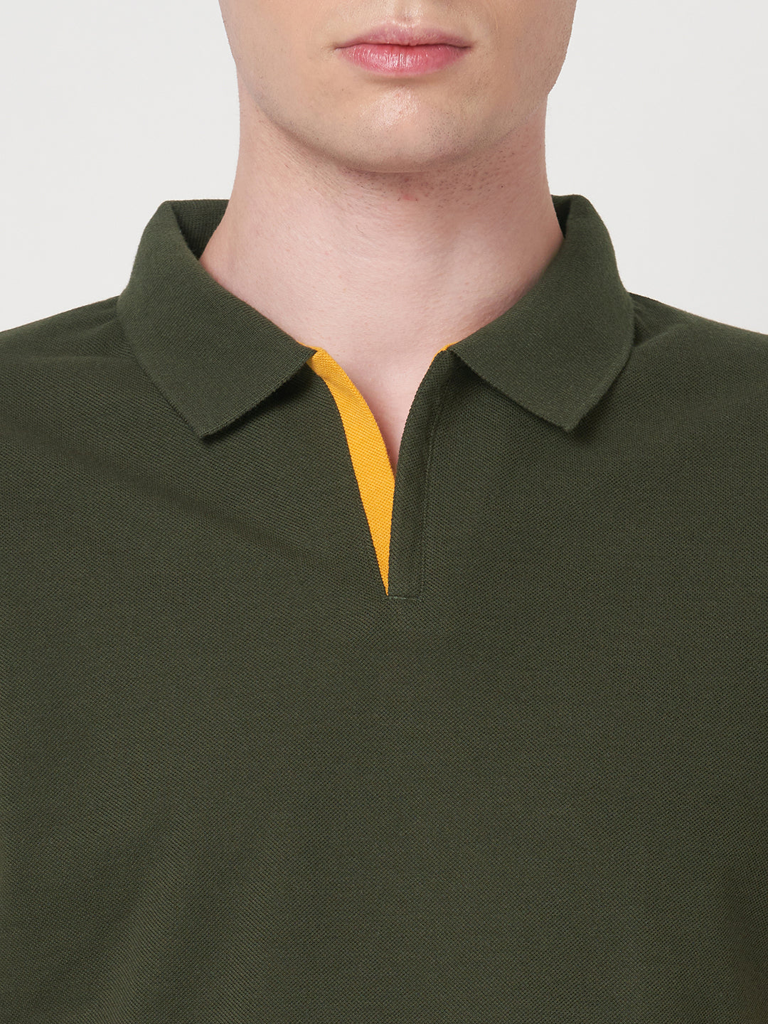 STITCH HUB Johnny Polo Men's Tshirt Cotton Rich Blend, Stylish Olive Color, Regular Fit for Casual & Formal Wear