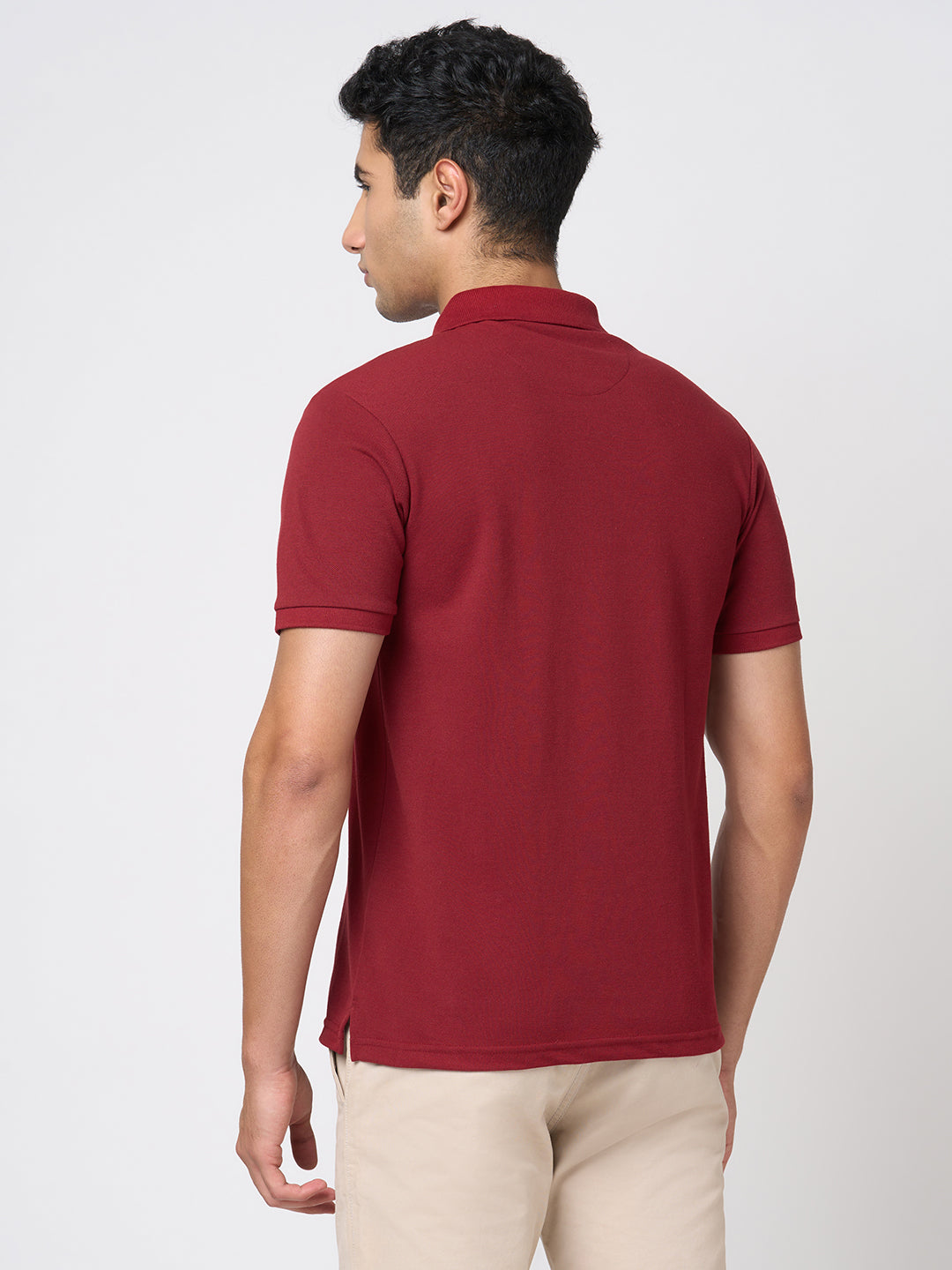STITCH HUB Men's Johnny Polo Tshirt - Wine Color, Cotton Rich Blend, Breathable & Stylish for Formal and Casual Wear