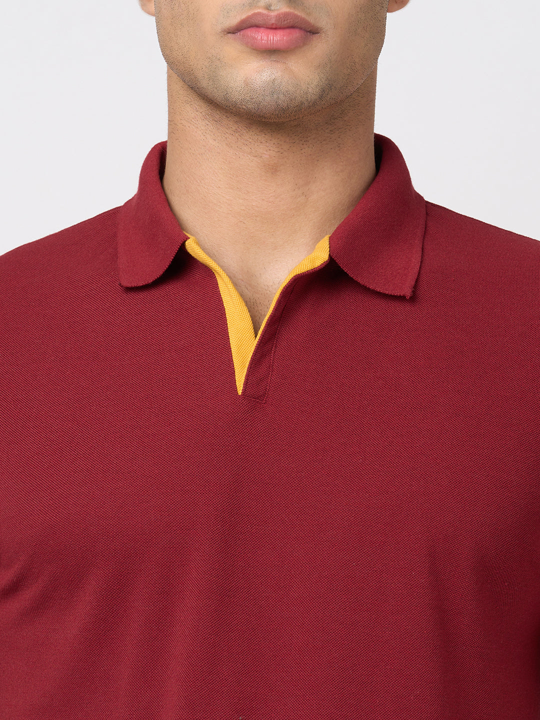 STITCH HUB Men's Johnny Polo Tshirt - Wine Color, Cotton Rich Blend, Breathable & Stylish for Formal and Casual Wear