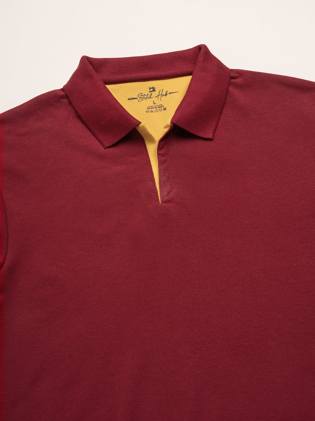 STITCH HUB Men's Johnny Polo Tshirt - Wine Color, Cotton Rich Blend, Breathable & Stylish for Formal and Casual Wear