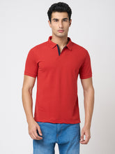 STITCH HUB Men's Johnny Polo Dark Red Tshirt - Cotton Rich Blend, Breathable & Stylish for Formal & Casual Wear