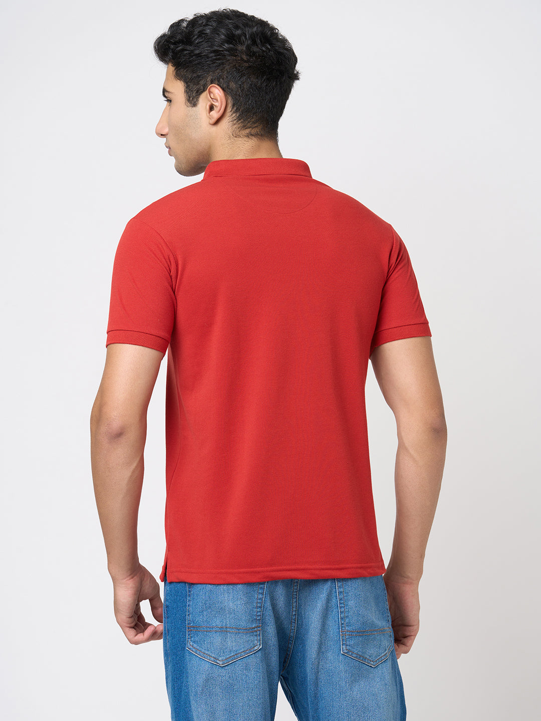 STITCH HUB Men's Johnny Polo Dark Red Tshirt - Cotton Rich Blend, Breathable & Stylish for Formal & Casual Wear