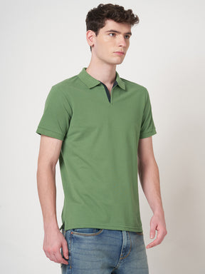 STITCH HUB Men's Polo Tshirt Grass Green Cotton Rich Blend Stylish Regular Fit, Breathable & Durable Casual Wear