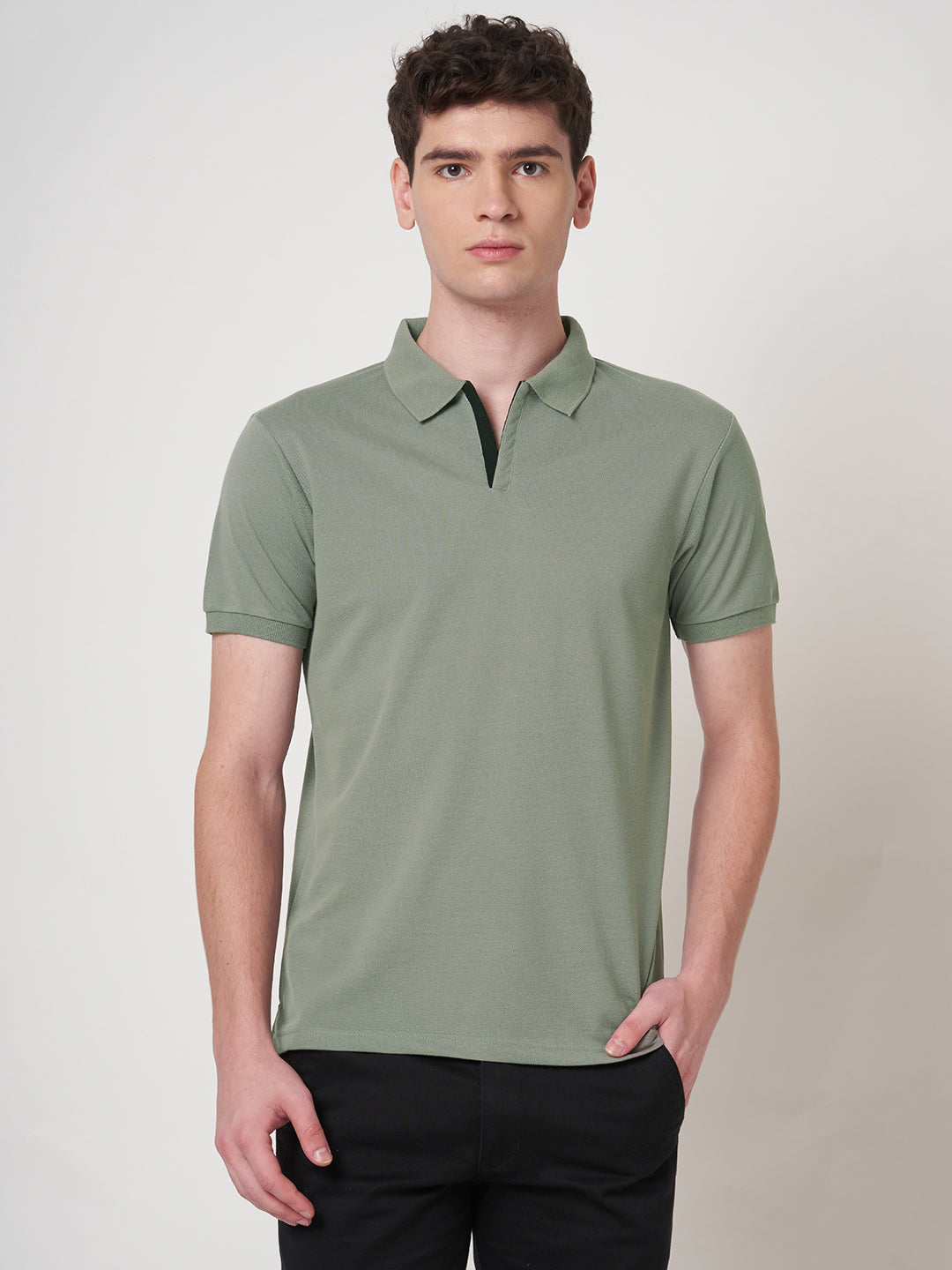 STITCH HUB Johnny Polo Men's Tshirt - Grey Cotton Rich Blend, Classic Fit, Breathable & Stylish for All-Day Comfort