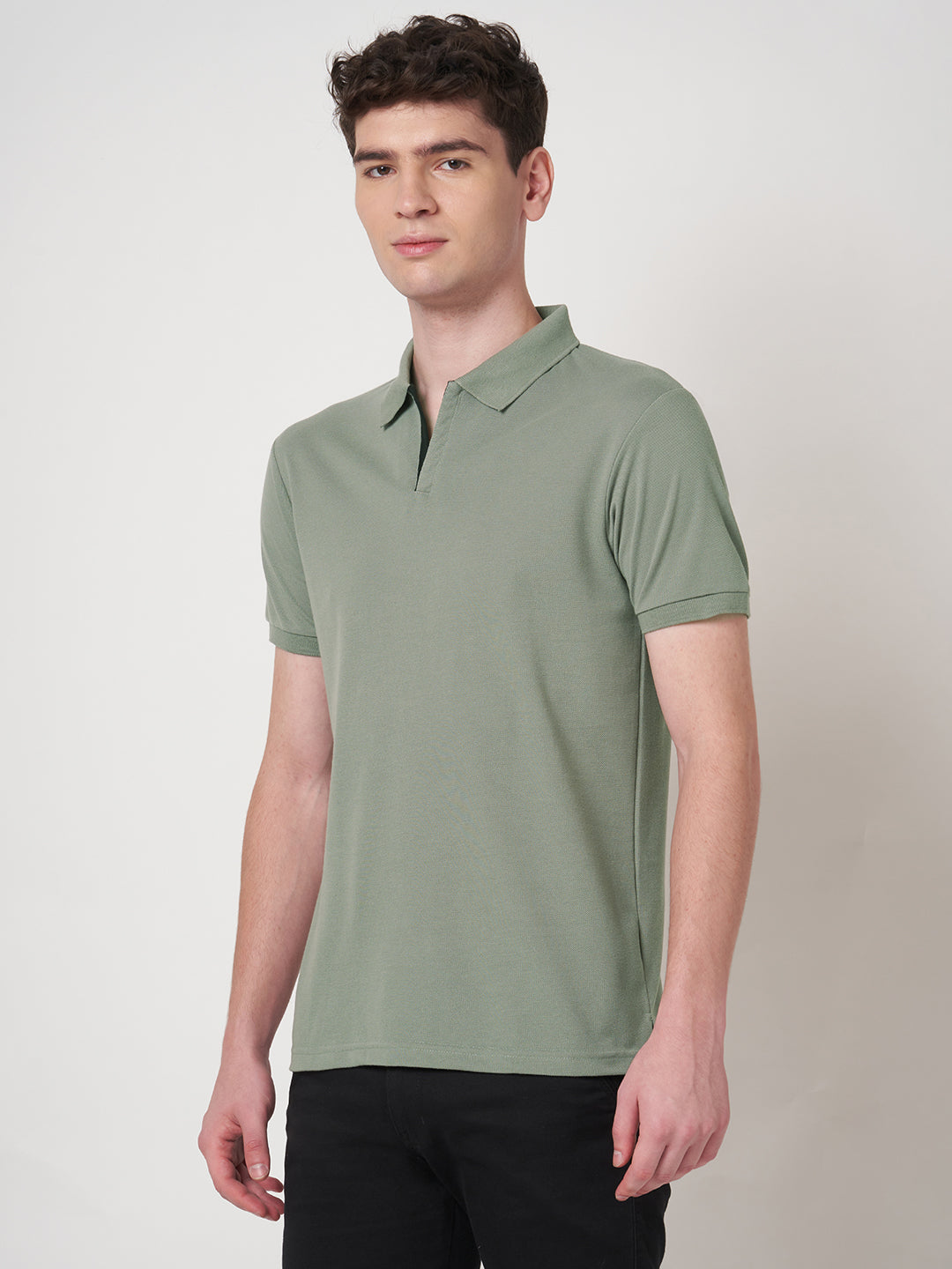 STITCH HUB Johnny Polo Men's Tshirt - Grey Cotton Rich Blend, Classic Fit, Breathable & Stylish for All-Day Comfort