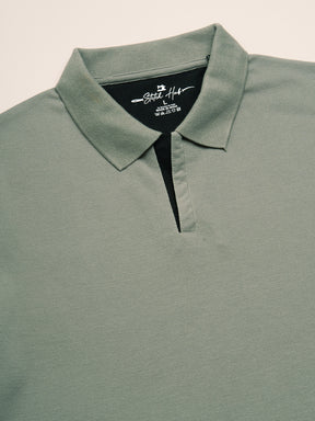 STITCH HUB Johnny Polo Men's Tshirt - Grey Cotton Rich Blend, Classic Fit, Breathable & Stylish for All-Day Comfort