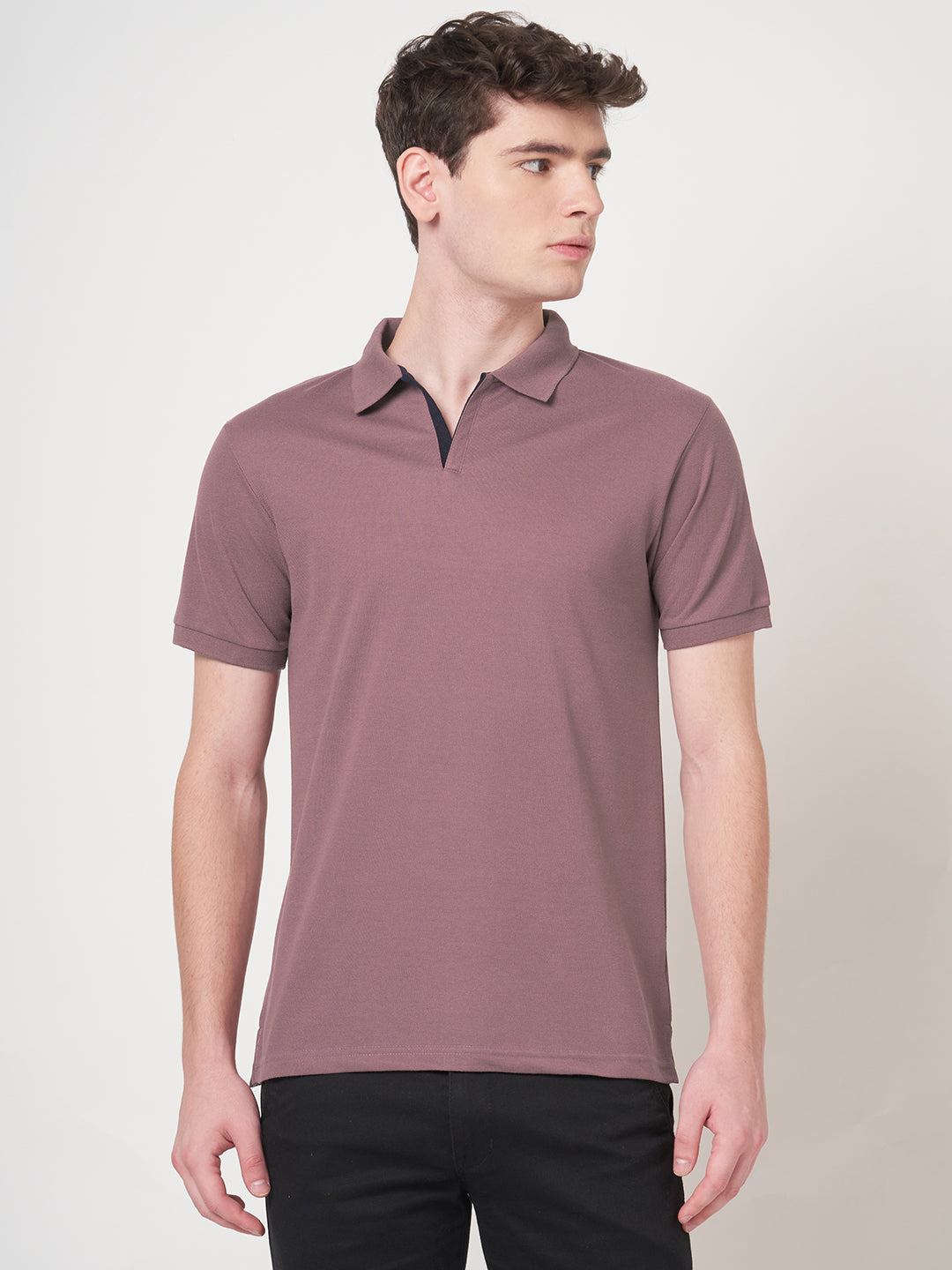 STITCH HUB Men's Polo Tshirt Mauve Cotton Rich Blend Casual & Formal Wear, Breathable, Durable, Stylish for Everyday Comfort